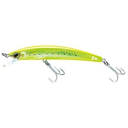Yo-Zuri Crystal 3D Minnow 5 14, 34 Oz, Chartreuse Silver Floating F1147GHCS